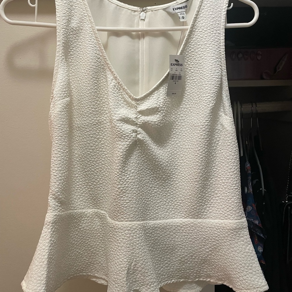 Express peplum white top New sz M